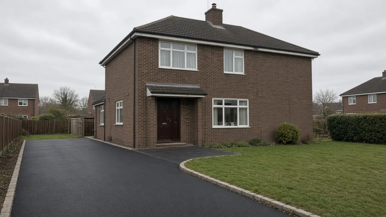 Example image: 1970s house on the Jennyfields estate with a renewed tarmac drive