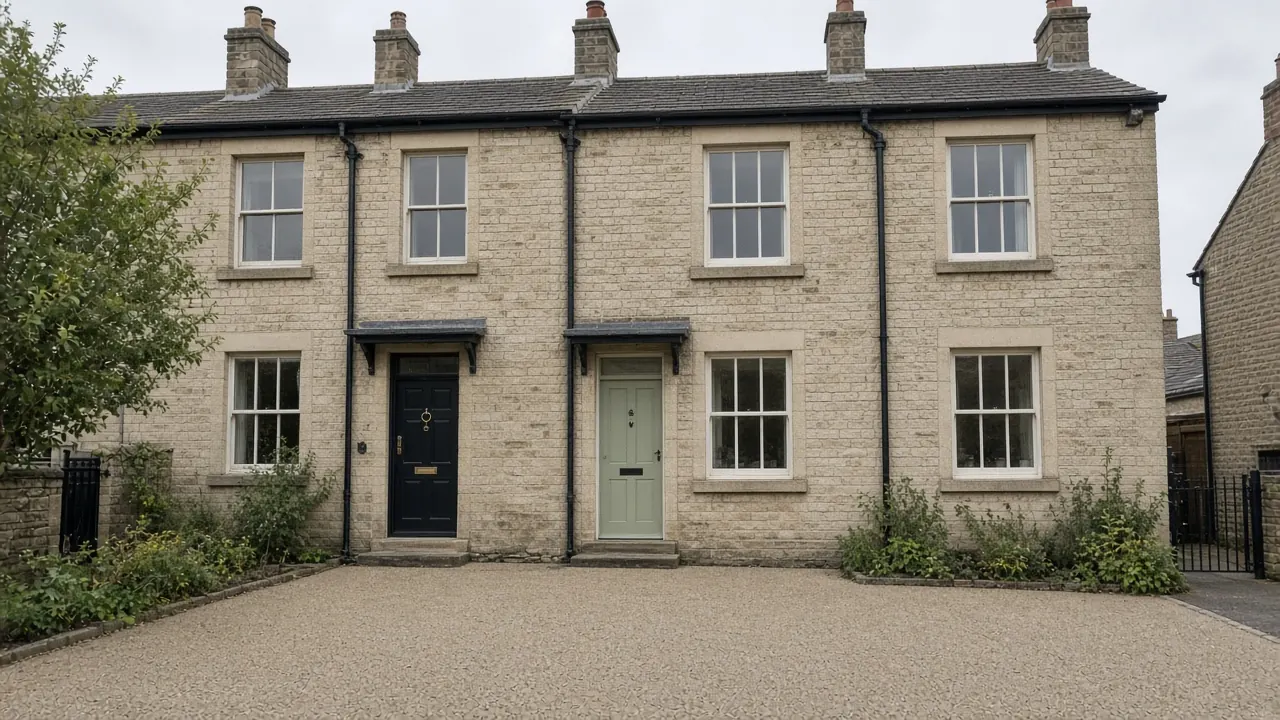 Example image: terraced house in Knaresborough with a small resin-bound forecourt